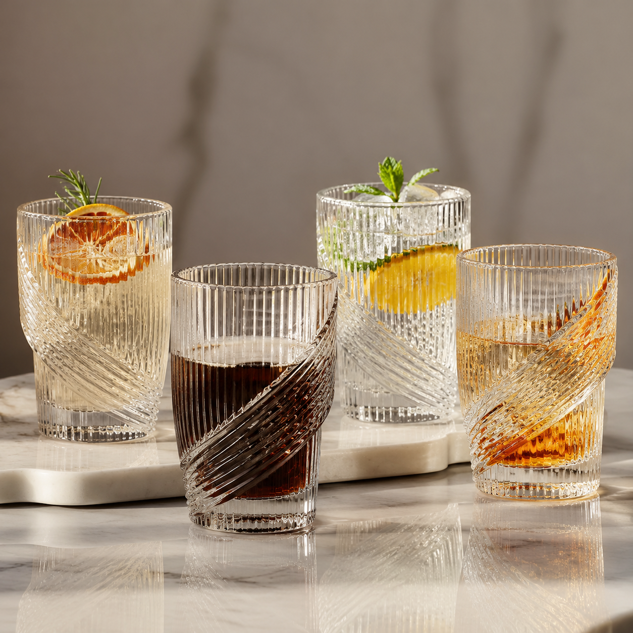 Rivellaro™ Aurevia Crystal Glass Tumbler Set