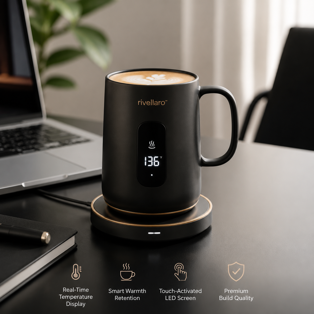 Rivellaro™ Calista Smart Temperature Coffee Cup